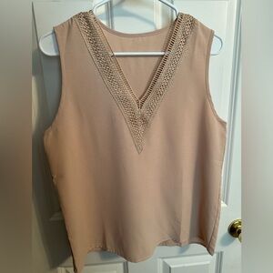 Elegant Tan Sleeveless Top